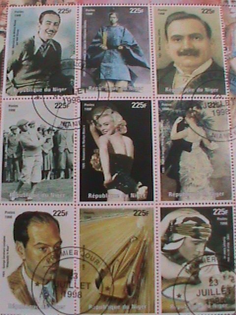 NIGER STAMP-1998- MARILYN MONROE FAMOUS PERSONS -CTO -MNH STAMP SHEET -RARE