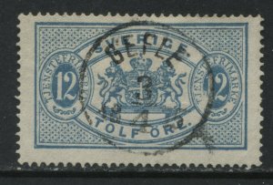 Sweden 1881 12 ore blue Official used