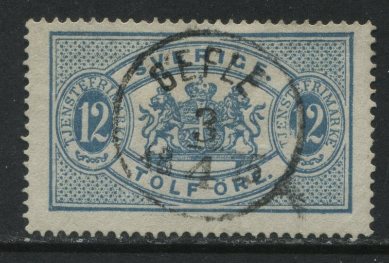 Sweden 1881 12 ore blue Official used