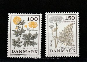 Denmark  Scott#  609-610  MNH  (1977 Endangered Flora)