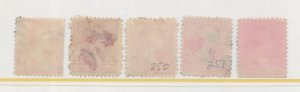 U.S. #248-252 Complete Set of Unwatermarked 2 Cent w/ Triangles Used C.V. $50.50
