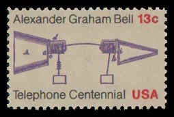 PCBstamps   US #1683 13c Telephone Centennial, MNH, (4)