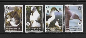 BIRDS - SOUTH GEORGIA #290-3  ALBATROSS   (singles) WWF   MNH