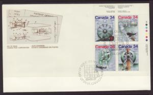 Canada 1102a Transportation Technology Plate Block Canada Post U/A FDC