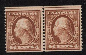 USA #354 Mint Fine Original Gum Hinged Coil Pair With Guideline **With Cert.** 