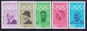 Germany 986 & B434-B437 MNH OG 1968 Olympic Games Mexico City Full Set