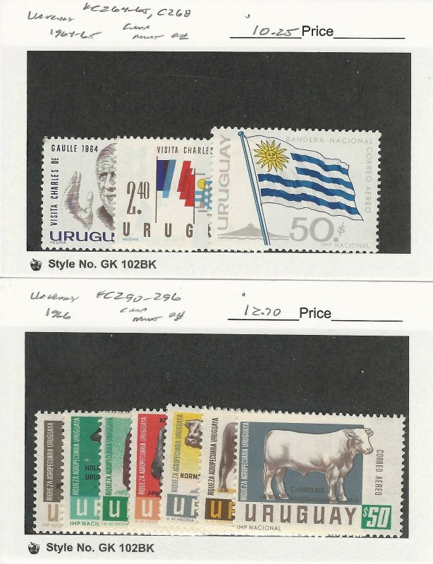 Uruguay, Postage Stamp, #C264-6, C268, C290-6 Mint NH, 1964-66, JFZ