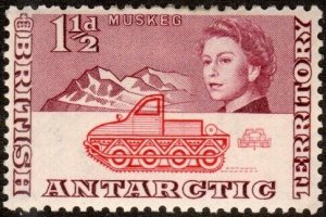Br. Ant. Terr. 3 - Mint-H - 1 1/2p Muskeg (Tractor) (1963) (cv $1.40)