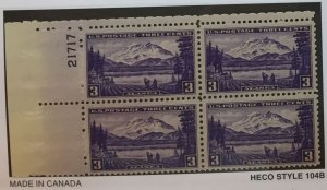 US #800 PB (MNHOG) [Plate Block Mint No Hinge Original Gum] Mt. McKinley