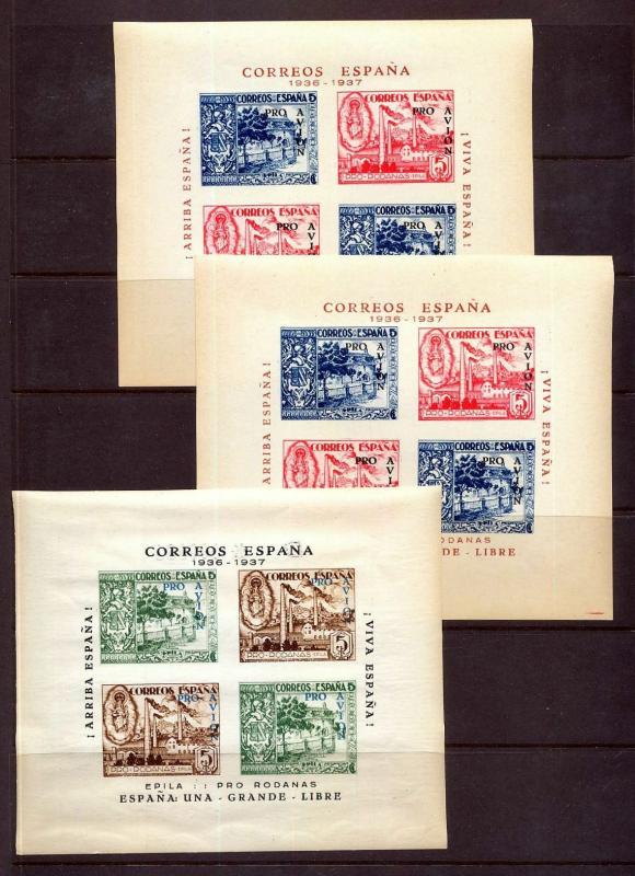 SPAIN Civil War Avion Overprint Librf Inverted Errors MNH Sheets x 13(KM548