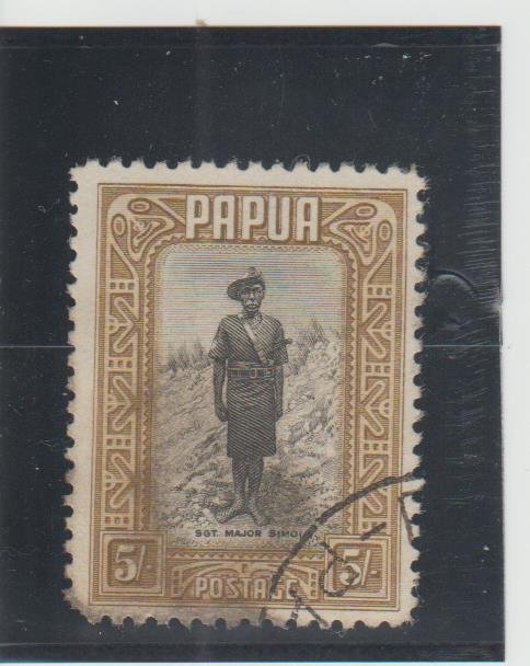 Papua New Guinea  Scott#  107  Used  (1932 Sgt.Major Simoi)