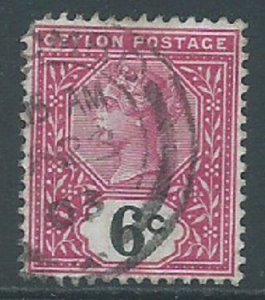 Ceylon, Sc #134, 6c Used