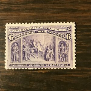 US SCOTT 235 - 6¢ Columbian Exposition (2) - M, NG, F/VF - 2011 SSCV $200.00