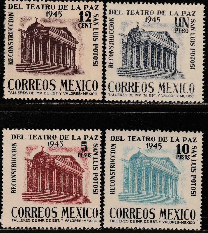 MEXICO 801-804, Reconstruction La Paz Theater S L Potosi MINT, NH. VF.