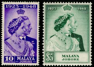 MALAYSIA - Johore SG131-132, COMPLETE SET, NH MINT. Cat £26. RSW.