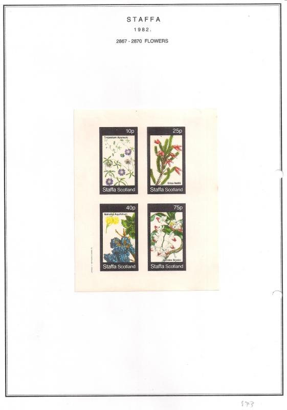SCOTLAND - STAFFA - 1982 - Flowers #38 - Imperf 4v Sheet - MLH