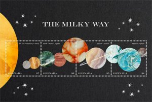 Grenada 2018 - Milky Way Galaxy, Planets - Sheet of 4 stamps - Scott 4274 - MNH