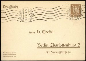 Germany 1927 3pf Private Ganzsachen Postal Card Used Cover G68461