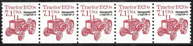 Sc 2127b  7.1¢ Tractor Bureau Precancel PNC/5 Plate #1, MNH