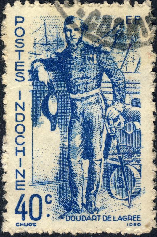 INDOCHINA - 1943 - Yv.272/Mi.311 40c Admiral Doudart de Lagree - VG Used