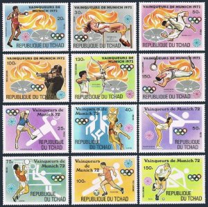 Chad 287A-287L,287M-287N sheets. Olympics Munich-1972.Gold medal winners,set 3-4