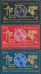 Egypt 1965 SG842-844 ITU set MNH