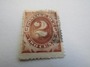 US Stamps, Scott #J2 Used 1879 2c Brown Postage Due-JUMBO, sale as is,