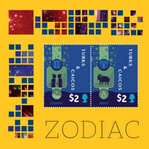 Turks And Caicos - 2014 - ZODIAC - Souvenir Stamp Sheet- MNH