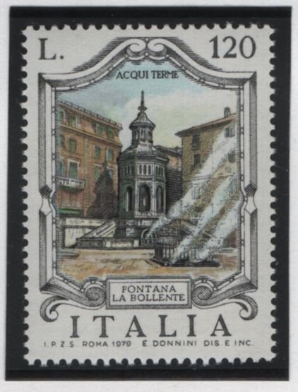 Italy 1979 MNH Sc 1381 120 l Pomegranate Fountain, Issogne Caastle