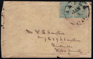 US Confed #6 PAIR on COVER, Very Rare Confederate Cover, minor cover flaws,  ...