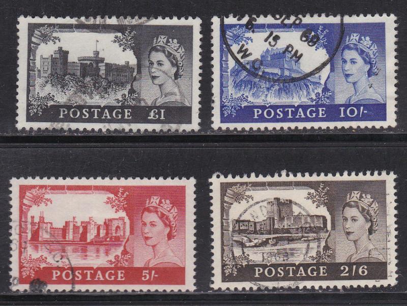 Great Britain 525-528, QE & Castles, Used