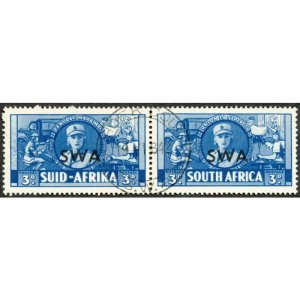 South West Africa 1941 3d blue SG117 used pair