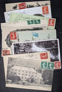 EDW1949SELL : FRANCE 9 postcards c1910 to USA Esperanto messages.