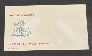 WW2 WWII US Wartime patriotic American cover Invest In War Bonds! 1943 USA