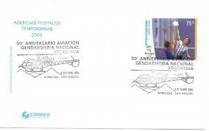 ARGENTINA 2005 50TH ANNIV OF GENDARMERIE  MILITARY HELICOPTER ON SPECIAL CANCEL