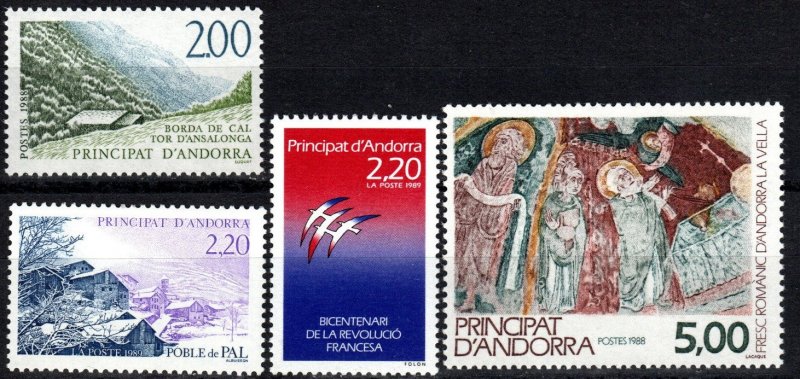 Andorra (Fr) #366, 369-71 MNH  CV $5.35  (P571)