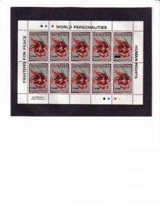 Guyana, Scott cat. 2366. Orchids sheet of 10 o/printed World Personalities. ^