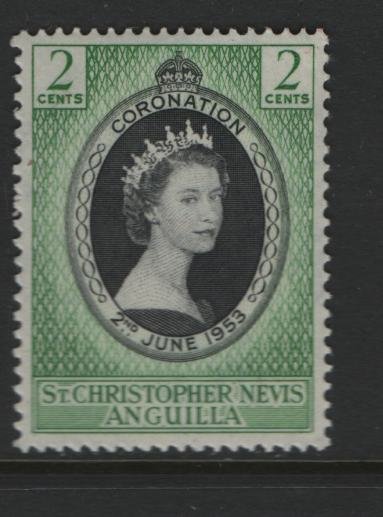 ST. KITTS-NEVIS 119 Hinged, 1953 Coronation Issue