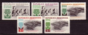 Dominican Rep., Scott cat. 522-524, C113-114. World Refugee Year issue.