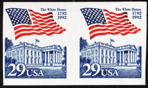 US 2609a MNH VF/XF 29 Cent Flag Over White House Imperforate Pair