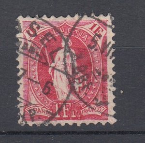 J30038, 1907 switzerland used #110a helvetia perf 11 1/2 x 12