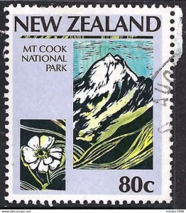 NEW ZEALAND 1987 80c Multicoloured, 100th Anniversary of the National Parks M...