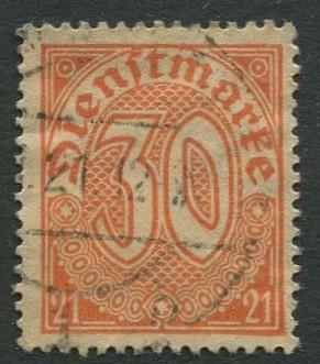 GERMANY. -Scott O6 - Officials -1920 - VFU - Single 30pf Stamp