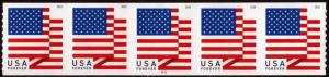 SC#5260 (50¢) U.S. Flag Plate Strip of Five: APU #P111 (2018) SA