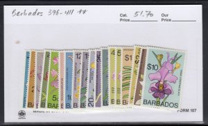 Barbados 396-411 Flowers mnh
