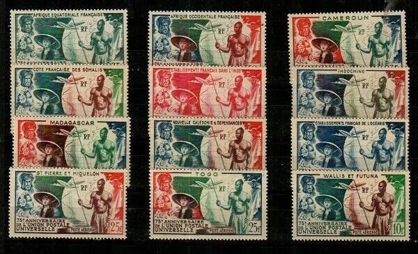French Colonies Scott CD99 - 1949 UPU issue - 12 stamps Mint hinged [TH943]