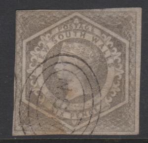 New South Wales 1854 QV 6d Diadem Sc#29 Used