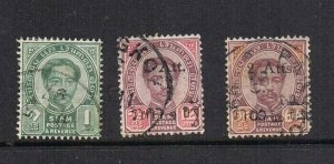 Thailand 1887 Sc 11,16,18 FU