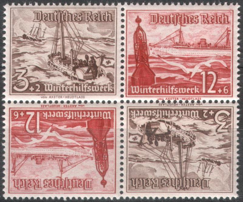 Germany 1937 Sc#B107+ B112 2 tete-beche pairs MNH 