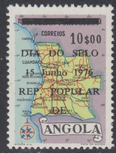 XG-AM767 ANGOLA IND - Maps, 1976 Stamp Day Overprinted MNH Set